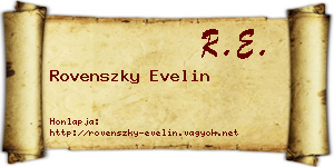 Rovenszky Evelin névjegykártya